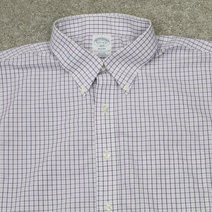 Brooks Brothers Regent Shirt Mens 17 1/2, 4/5 Purple Non-iron 100% Cotton L/S‎